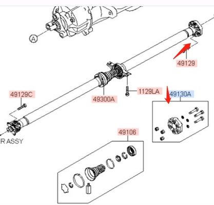 Customizable Vibration Damper Propshaft for Sorento II 491302B00 49130-2B000 491303W000