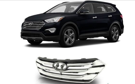 13-16 Modern Santa Fe Front Grille in Black and Chrome with Single Eyelet 86350B8000
